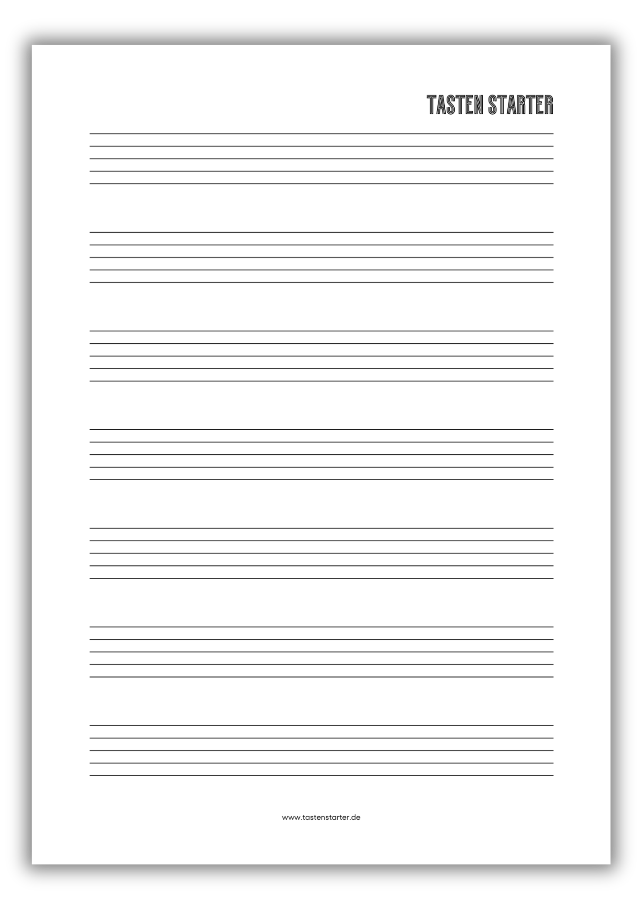 Notenpapier - Tasten Starter